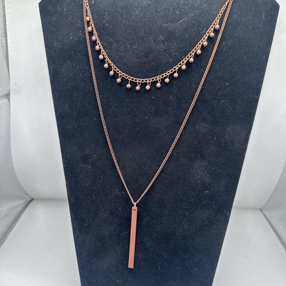 Paparazzi Gold Layered Necklace with Bar Pendant